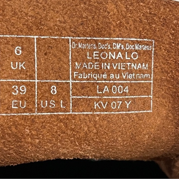 DR MARTENS Leona Lo Vintage Smooth Leather Lug Sole Platform Heeled Shoe Black 8 - Picture 8 of 11